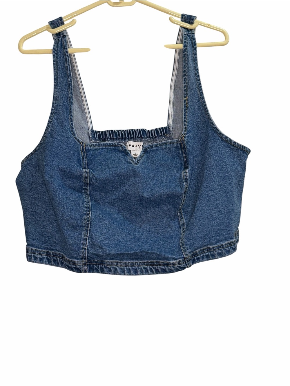 Ava & Vic Denim Crop Tank Top size 1X